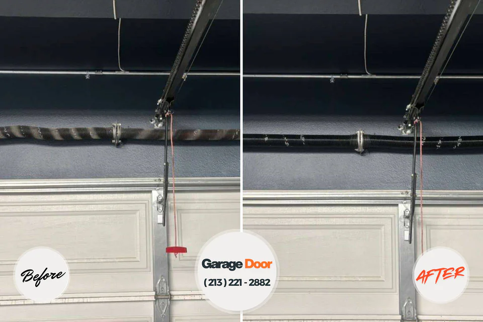 Before and after: garage door repair Buchanan Dam, TX